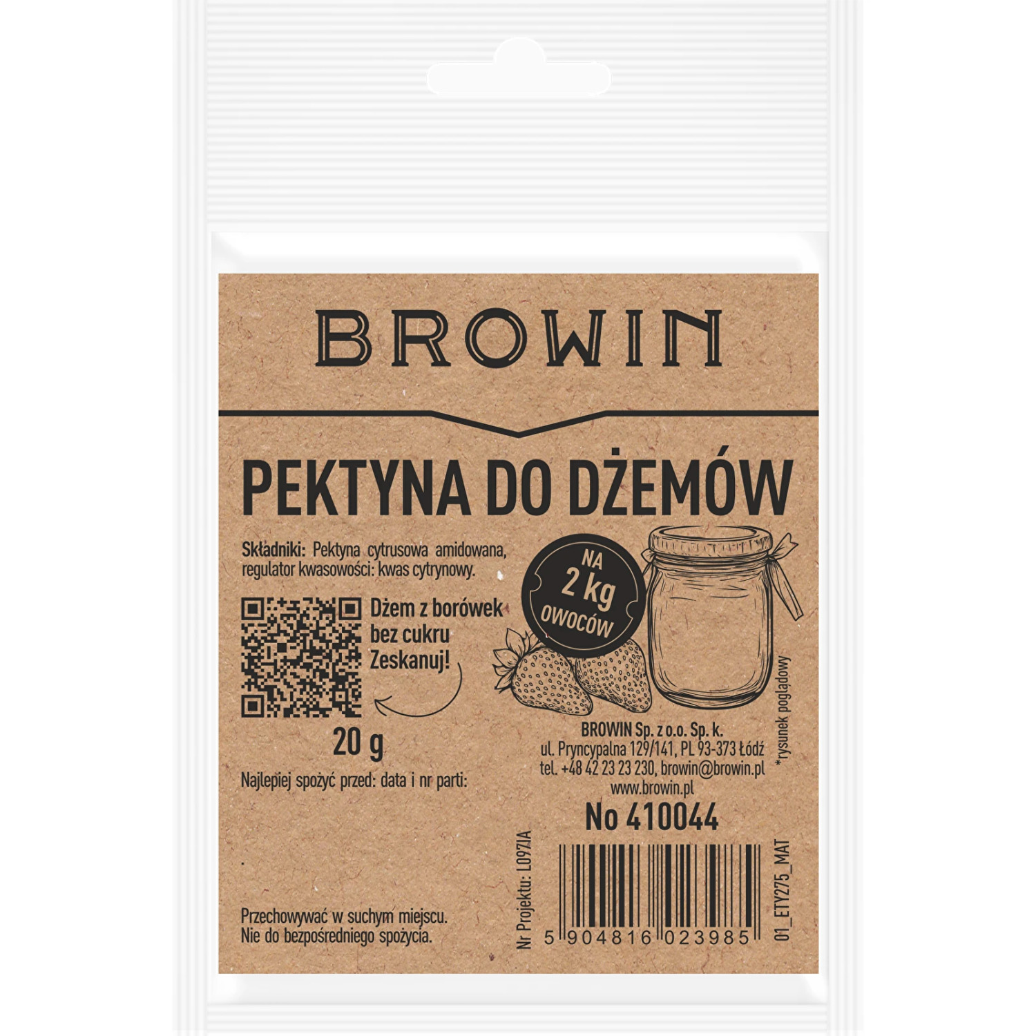 BROWIN Pektīns ievārījumam Citrusaugļu, amidēts, želejošs