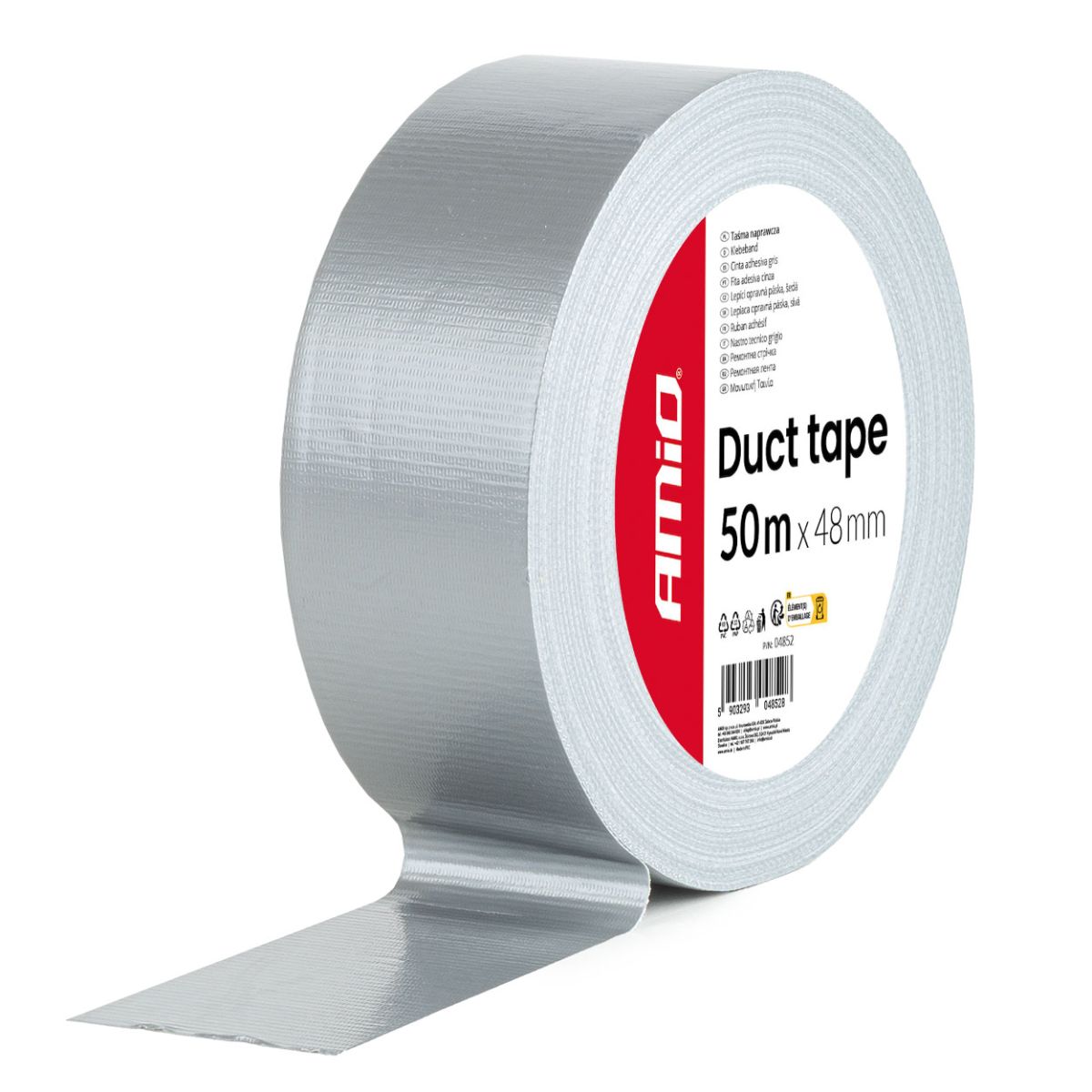 Pelēka armēta līmlenta 50mx48mm AMIO-04852 |