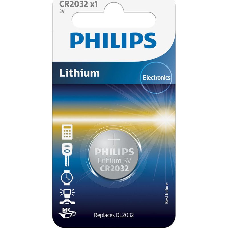 PHILIPS Litija baterija 3V | Phil-CR2032/01B