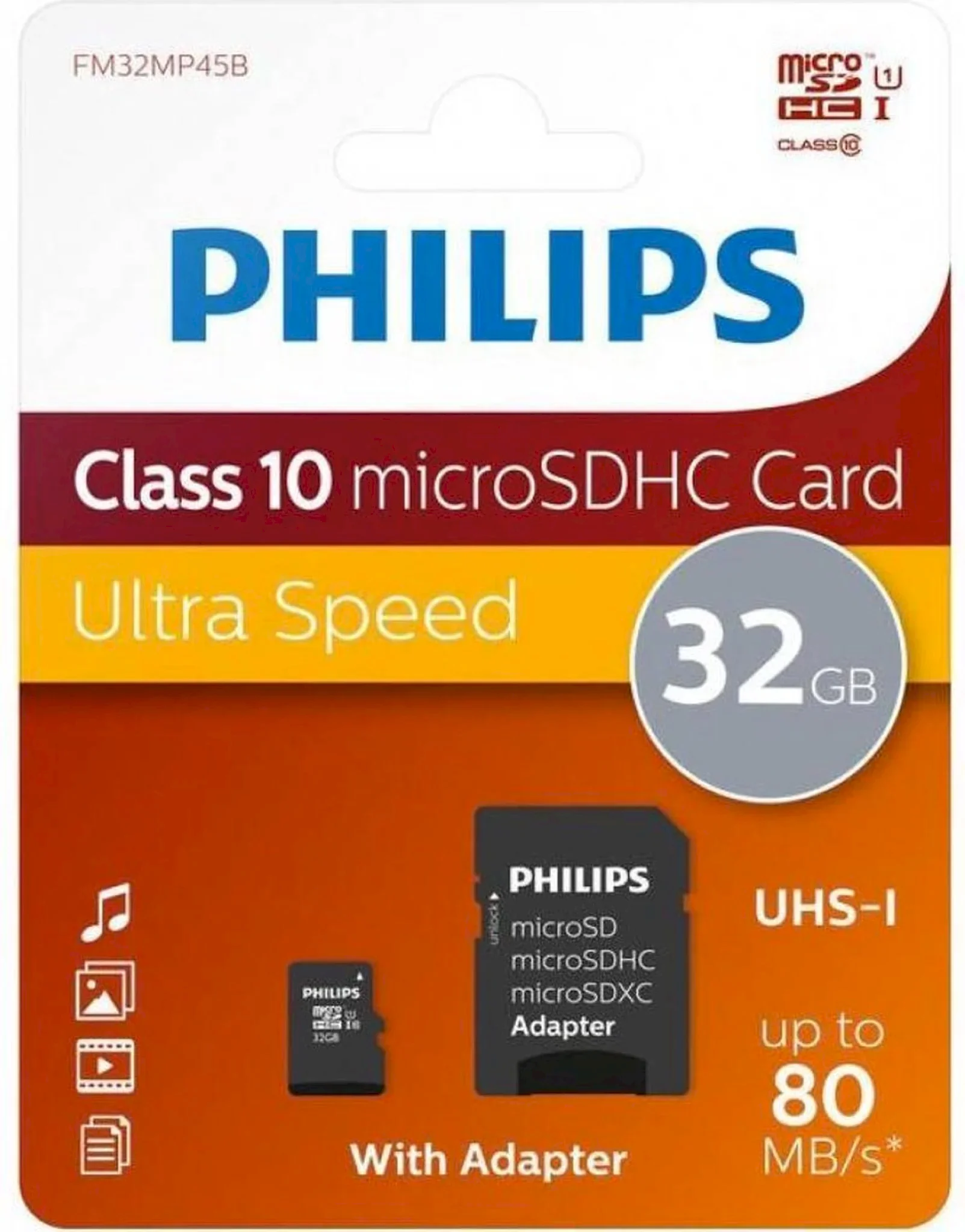 Philips MicroSDHC 32GB class 10/UHS 1