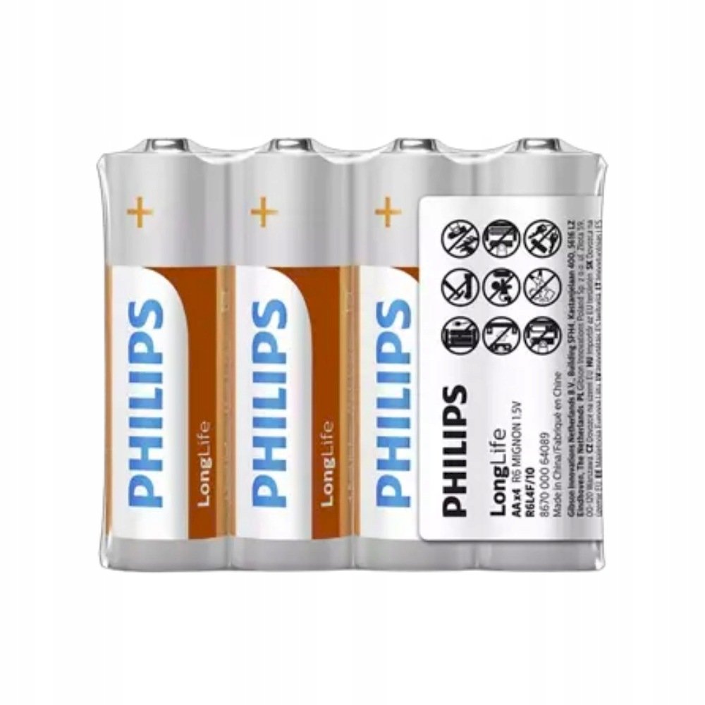 Battery PHILIPS AA LR6 LONGLIFE 4pcs