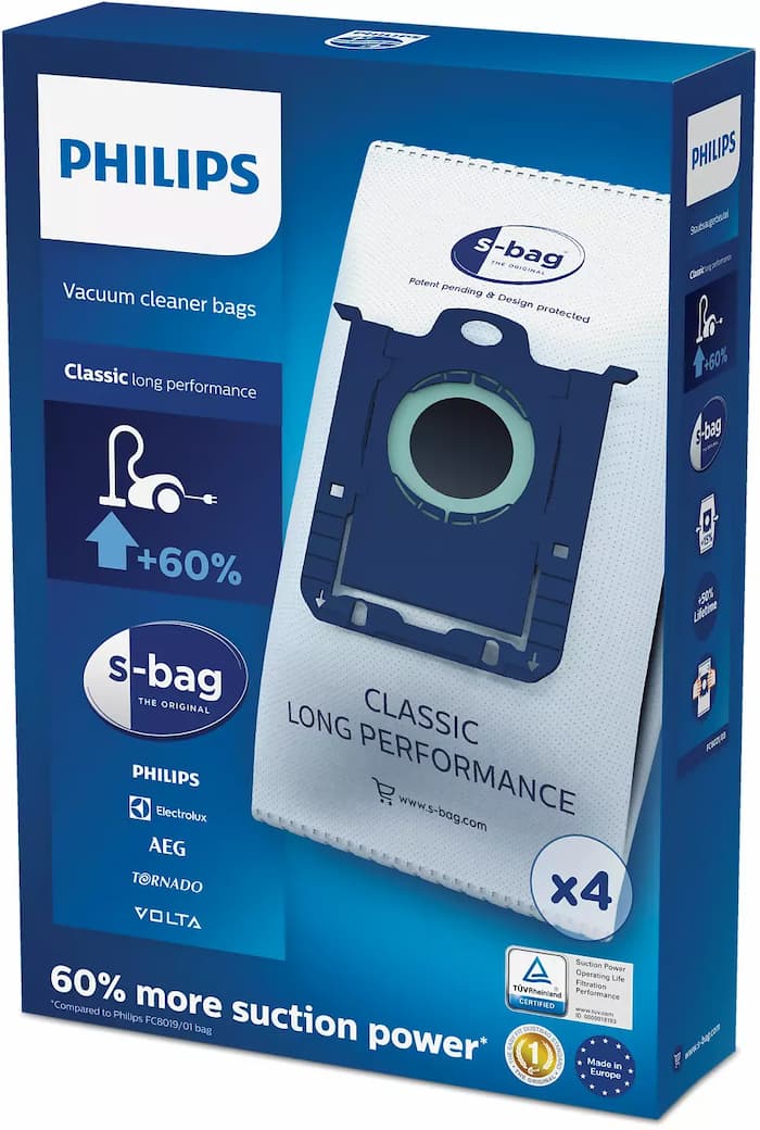 PHILIPS Putekļu maisi S-bag 4gab |