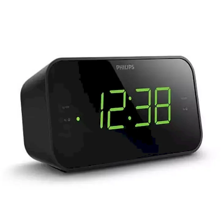 PHILIPS radio pulkstenis, melns | TAR3306/12