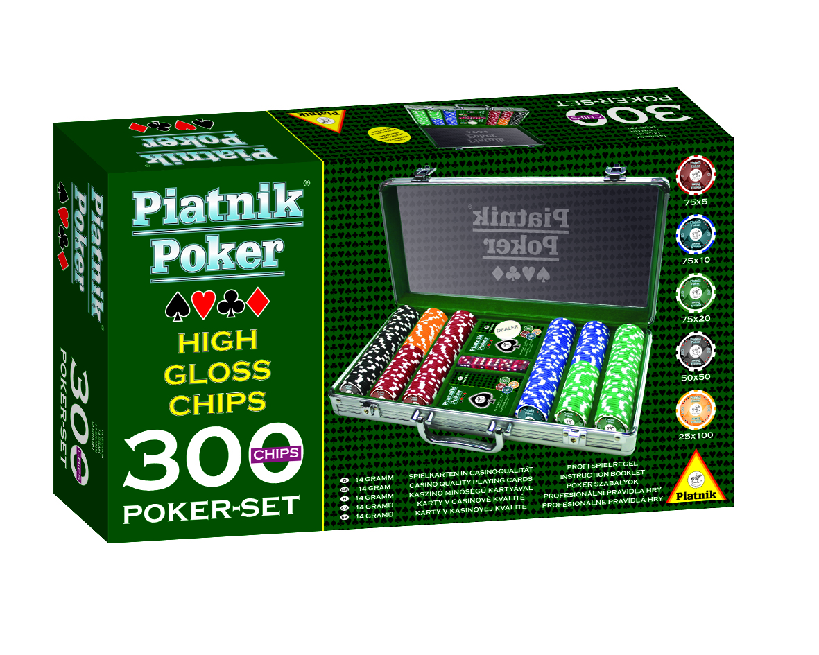 PIATNIK Pokera Komplekts ar 300 čipiem