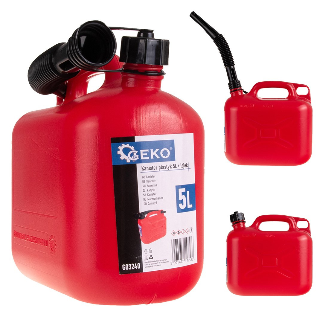 GEKO Plastmasas degvielas kanna 5L, elastīgs