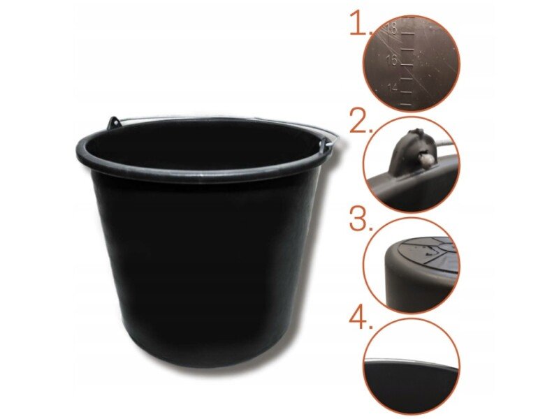Plastmasas spainis 20 L, melns |