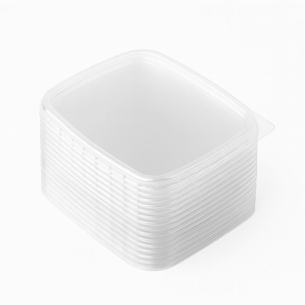 Plastmasas vāki konteineriem, caurspīdīgi, 108x81x33mm, PP
