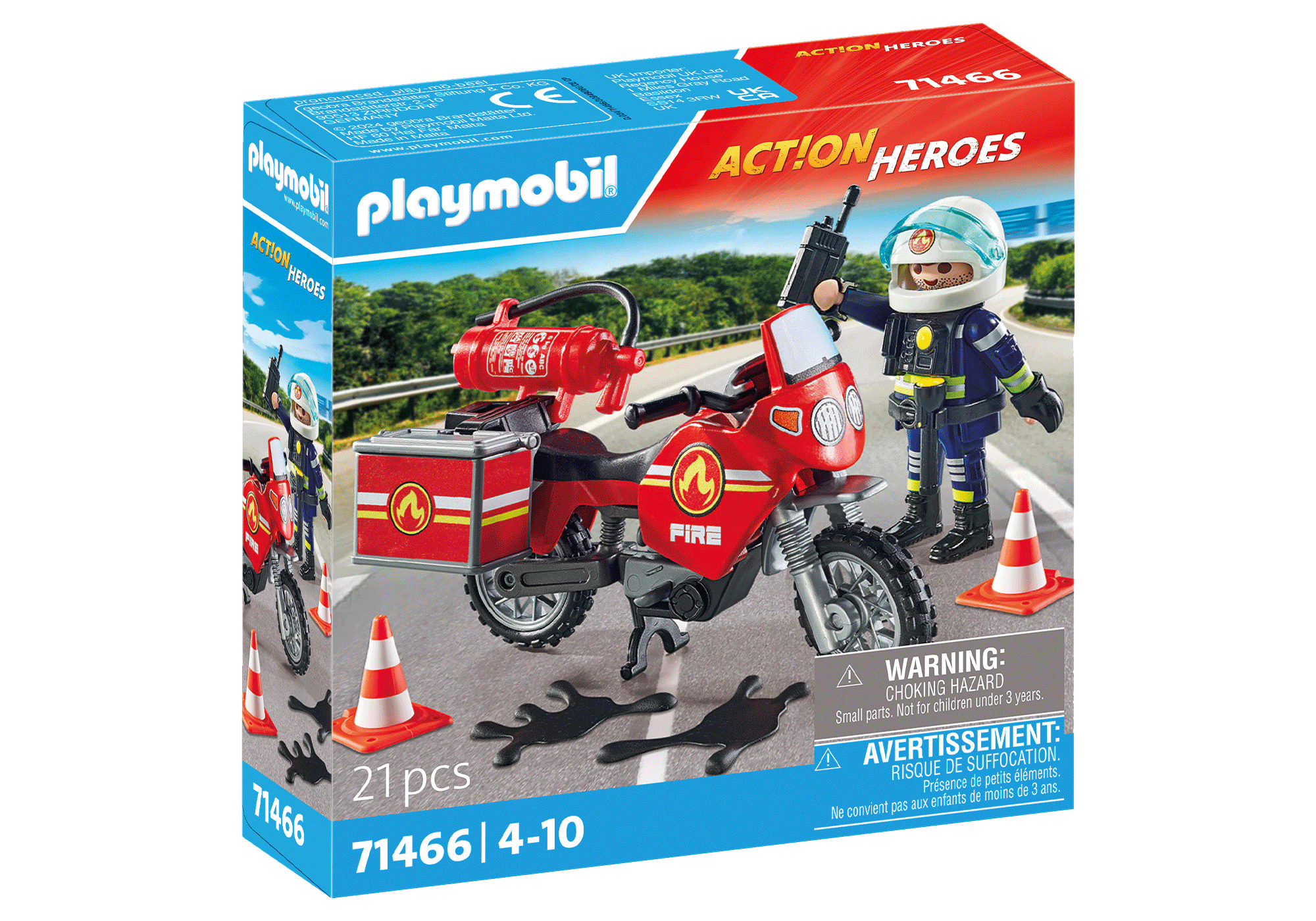 PLAYMOBIL ACTION HEROES Ugunsdzēsēju motocikls un