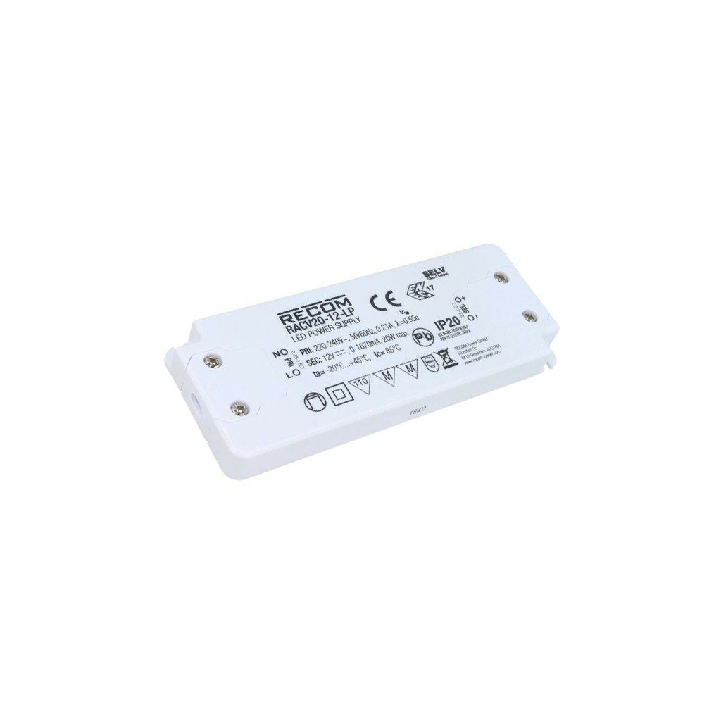 RECOM Power supply: switching; LED; 20W