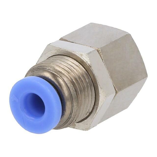 PNEUMAT Push-in fitting; bulkhead,straight; -0