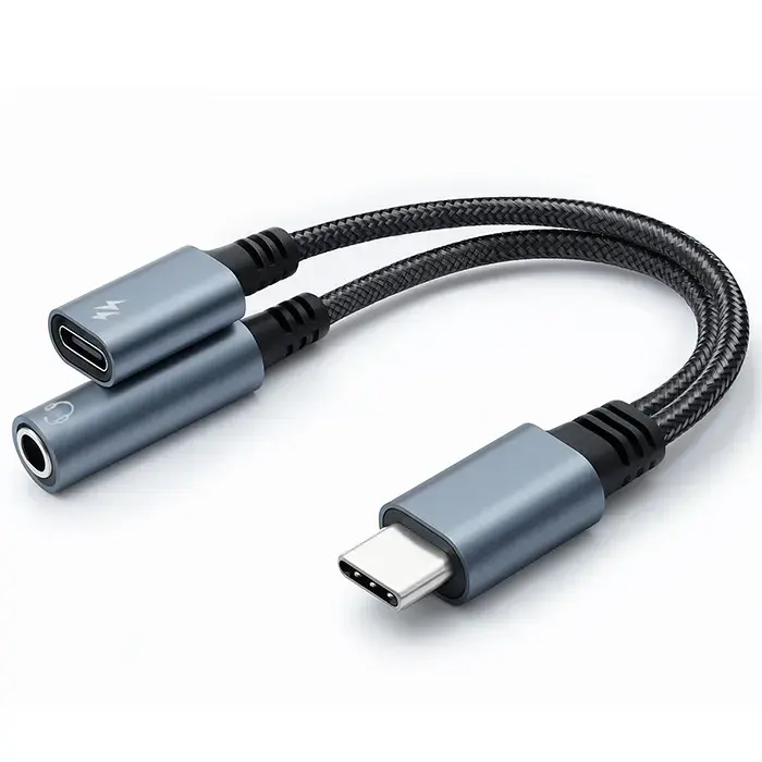 Qoltec Adapter 2in1 USB-C | USB-C