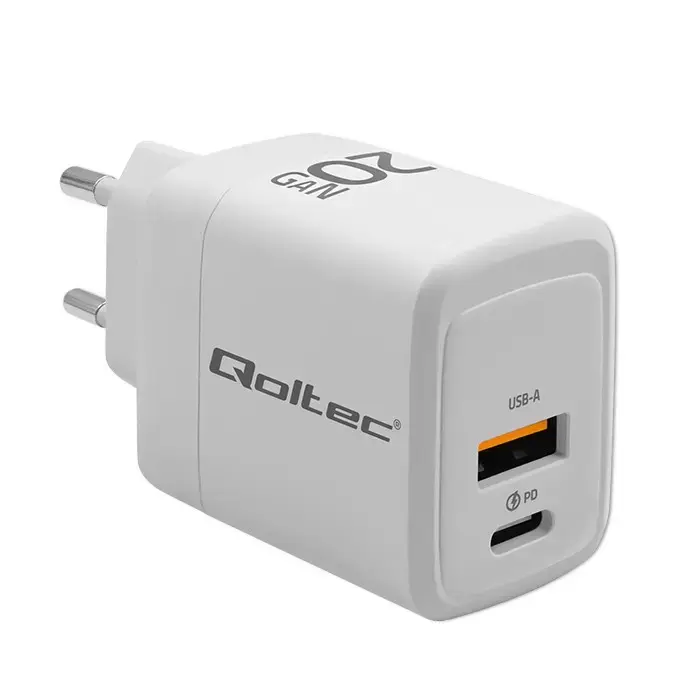 Qoltec ® Qoltec GaN 20W charger|