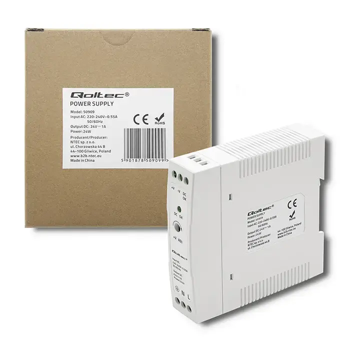 Qoltec DIN rail power supply |