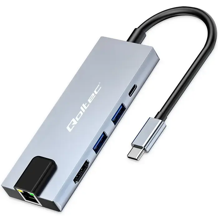Qoltec ® USB-C 5-in-1 centrmezgla (Hub)