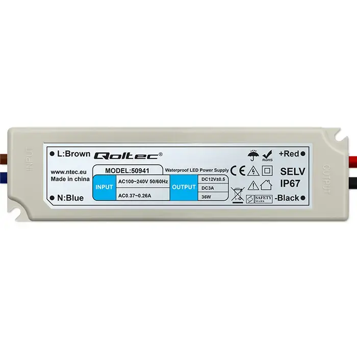 Qoltec LED Driver IP67 36W |