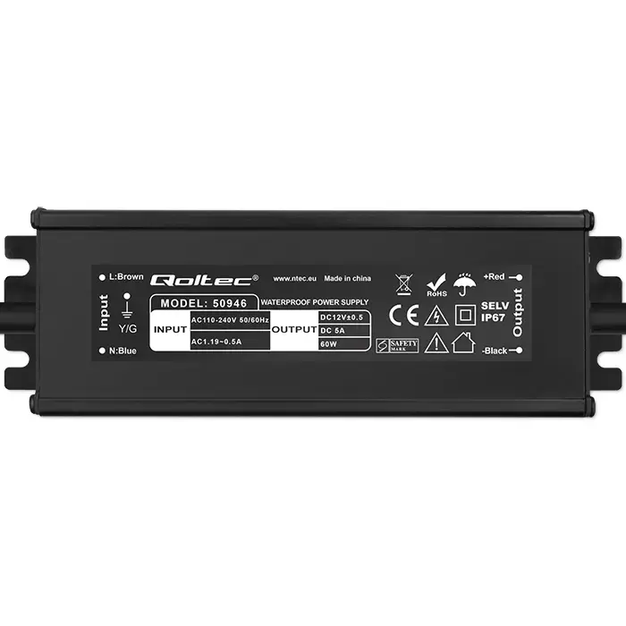 Qoltec LED Driver IP67 60W |