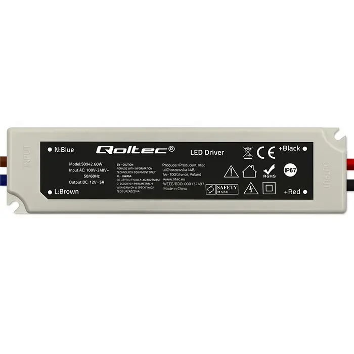 Qoltec LED Driver IP67 60W |