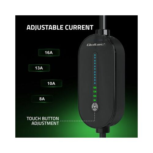 Qoltec mobilais elektroauto lādētājs ar 2in1