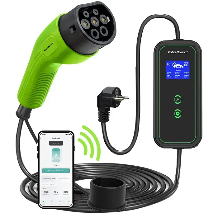 Qoltec Mobile EV charger with adjustable