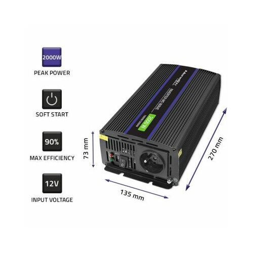 Qoltec Monolith sprieguma pārveidotājs 2000 MS