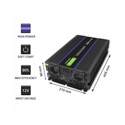 Qoltec Monolith sprieguma pārveidotājs 6000 MS