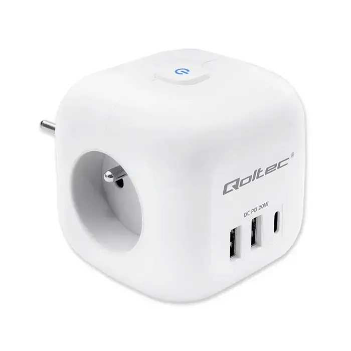 QOLTEC 6-in-1 Power Cube Extension Socket