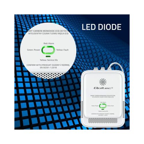 Qoltec sertificēts oglekļa monoksīda sensors |