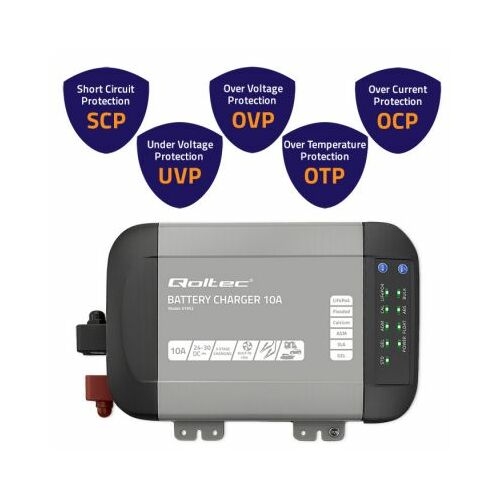 Qoltec Smart Monolith lādētājs LiFePO4 AGM
