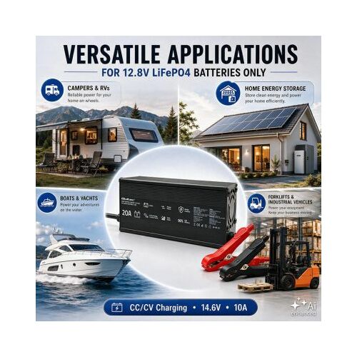 Qoltec Specialist lādētājs 12V LiFePO4 baterijām
