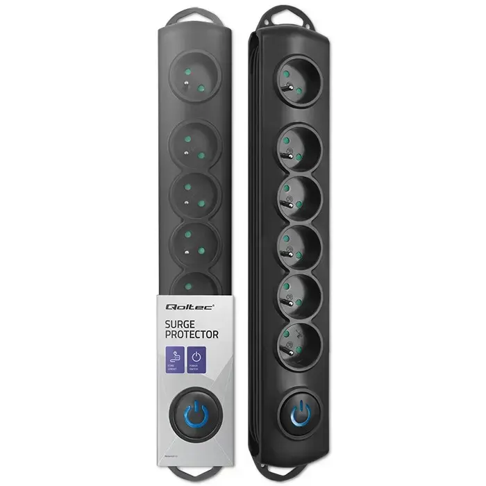 Qoltec Surge protector | 6 sockets