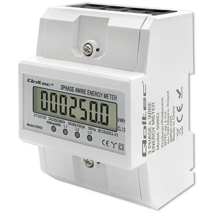 QOLTEC Three phase electronic meter DIN