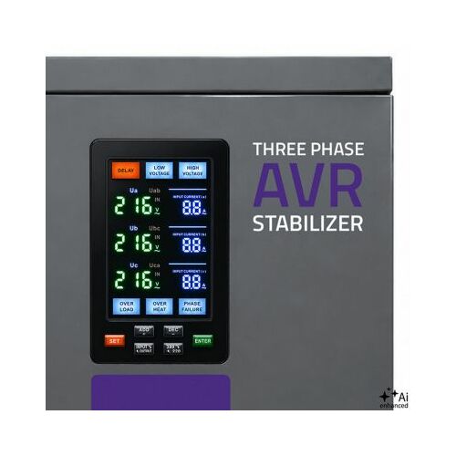 Qoltec trīsfāzu AVR MULTIPROTECTION sprieguma stabilizators