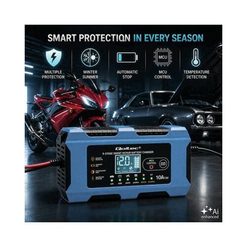 Qoltec viedās baterijas lādētājs 12V 10A