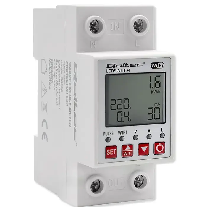 Qoltec ® Wi-Fi elektroenerģijas skaitītājs ar