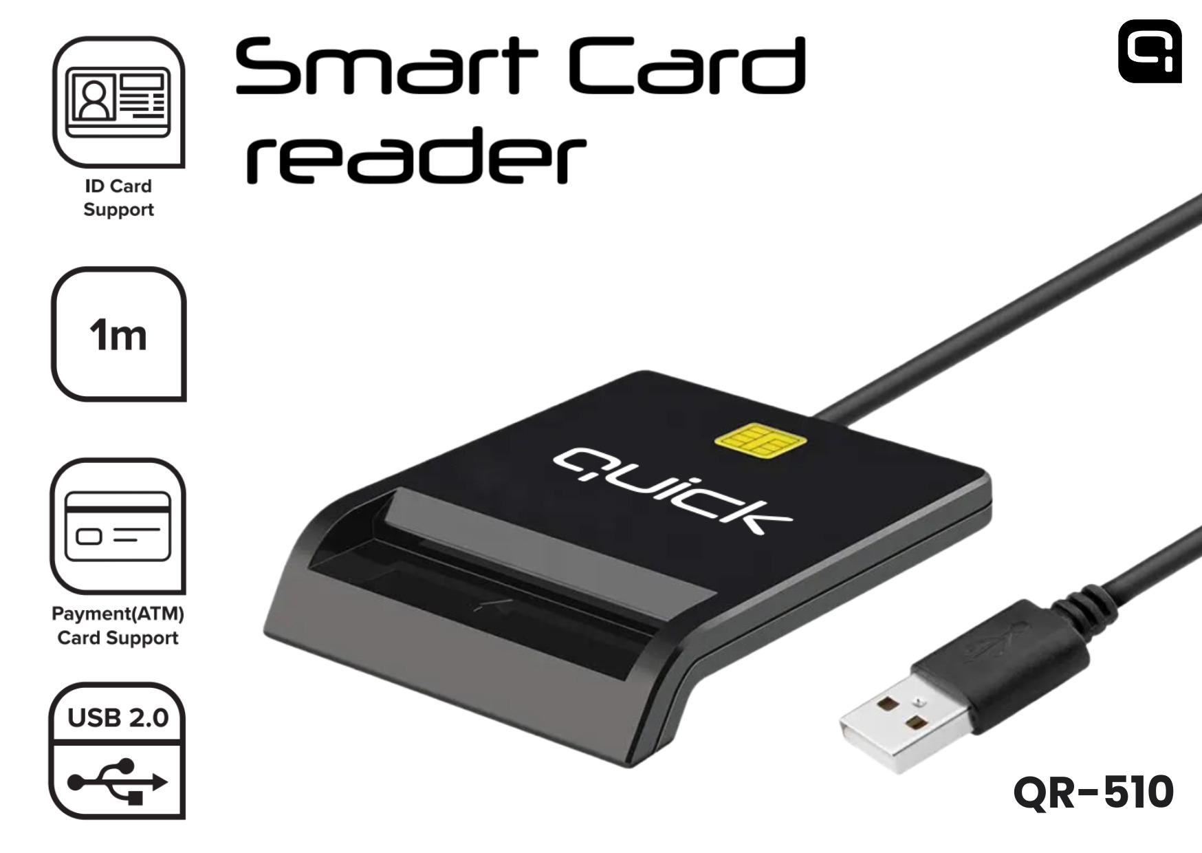 Quick QR-510 Smart ID Karšu lasītājs