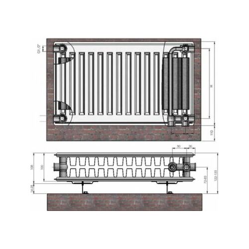 Radiators 22 500x1000 VCO Termolux |