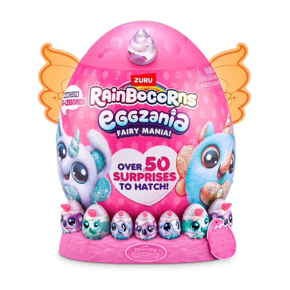 RAINBOCORNS egzzania plīša rotaļlieta ar piederumiem