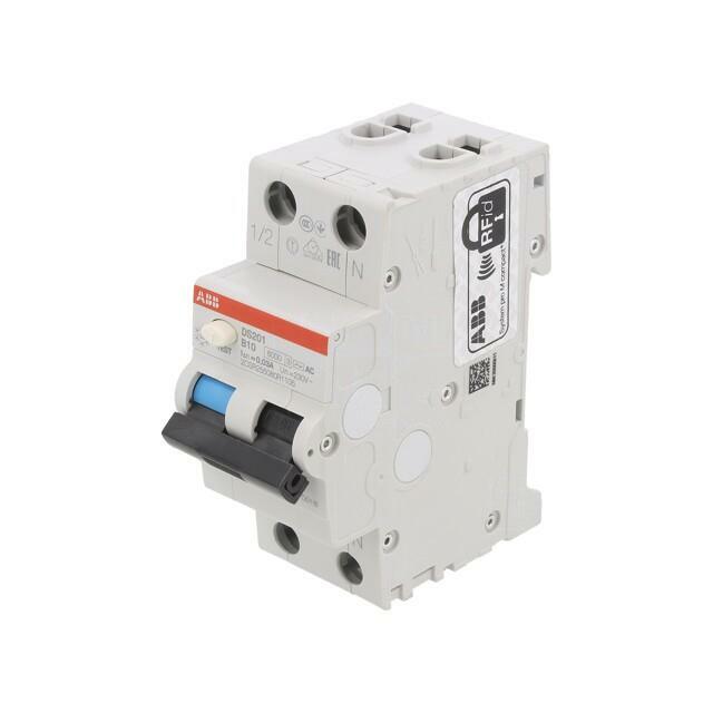 ABB RCBO breaker; Inom: 10A; Ires: