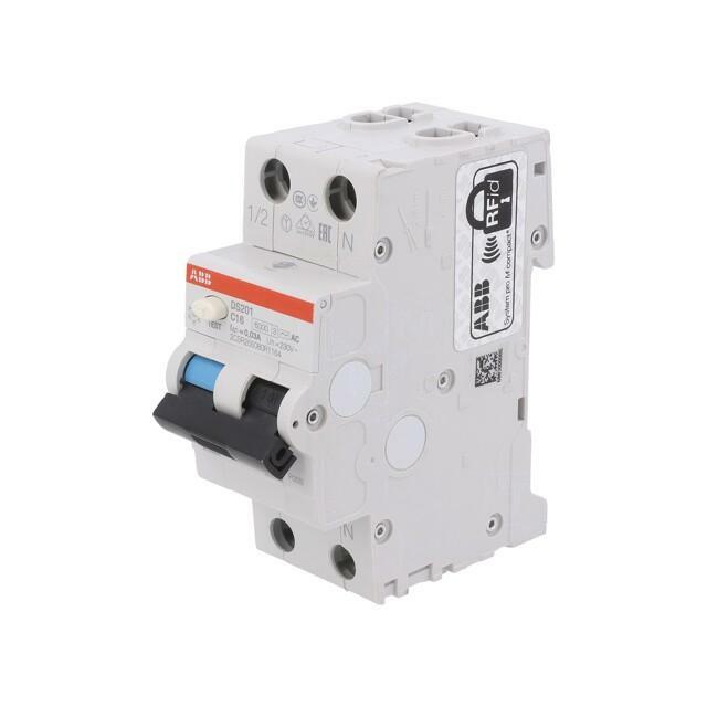 ABB RCBO breaker; Inom: 16A; Ires: