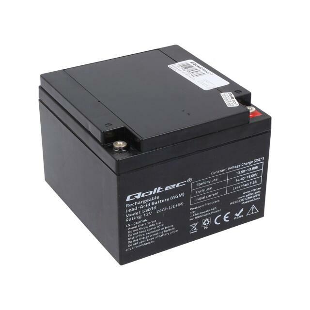 QOLTEC Re-battery: acid-lead; 12V; 24Ah; AGM