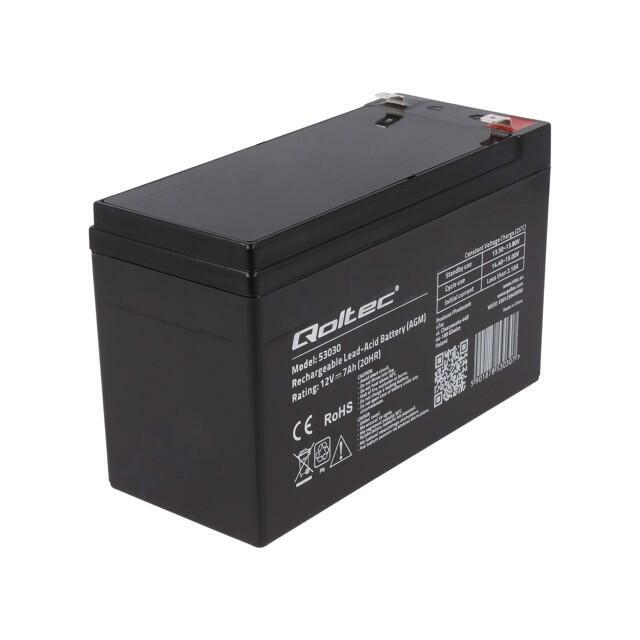 QOLTEC Re-battery: acid-lead; 12V; 7Ah; AGM