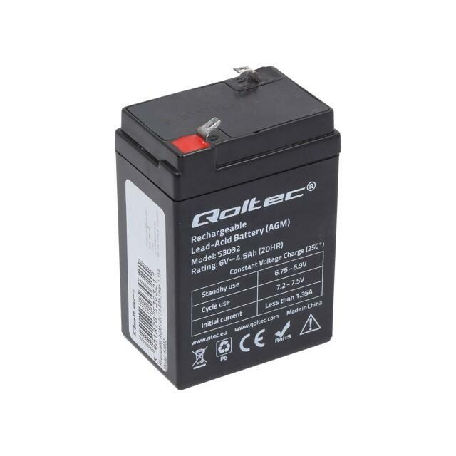 QOLTEC Re-battery: acid-lead; 6V; 4.5Ah