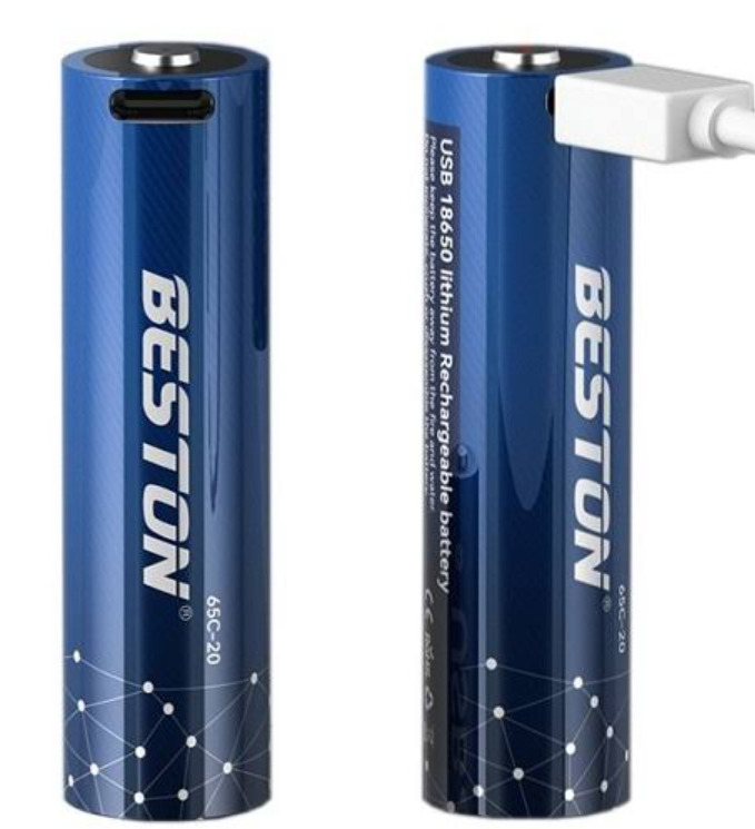 Rechargeable 18650 Battery with USB-C Port