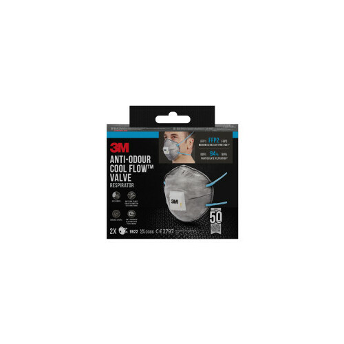 Respirators ar vārstu 9922 retail pack