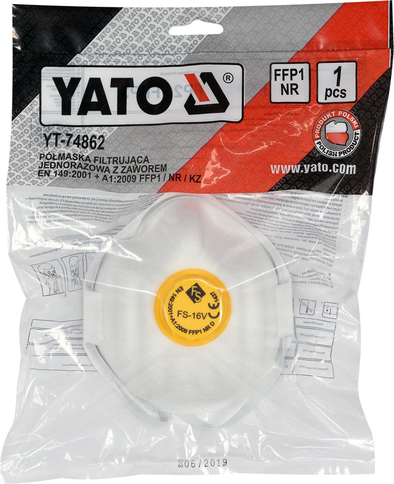 YATO Respirators ar vārstu FFP1/KZ (YT-74862)