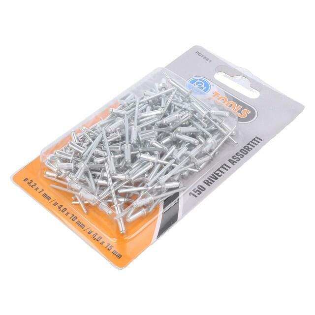 PG TOOLS Rivets set; aluminium; 150pcs