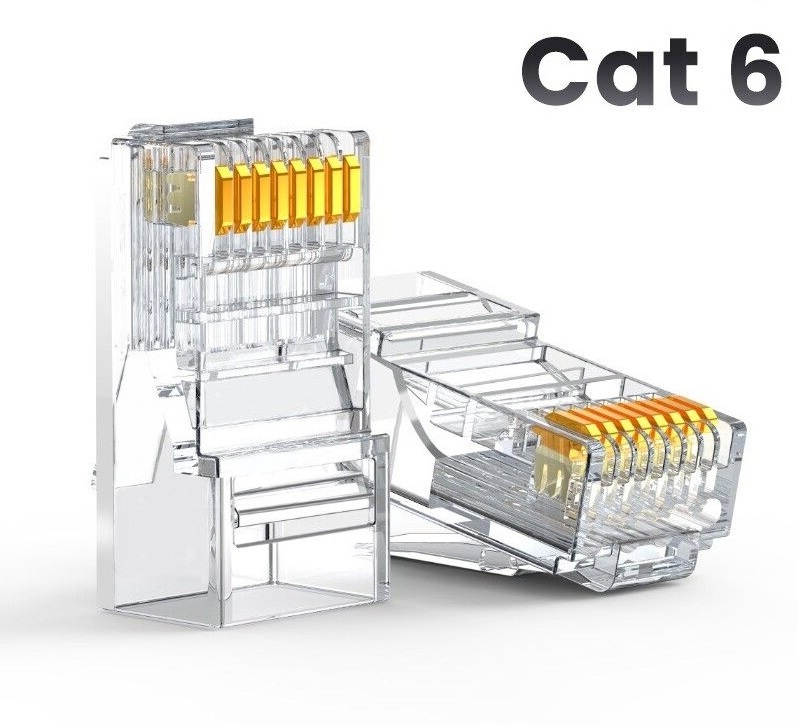 RJ45 CAT6 UTP apzeltītie spraudņi 10gab