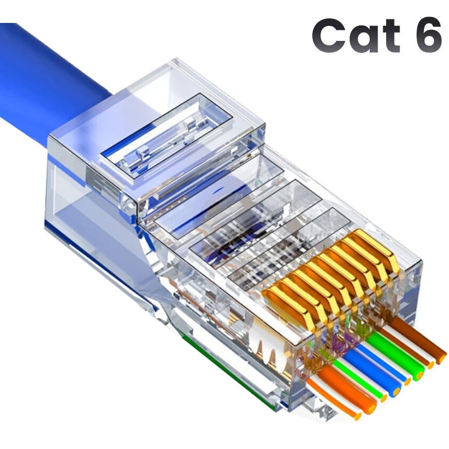 RJ45 CAT6 UTP EASY apzeltītie spraudņi
