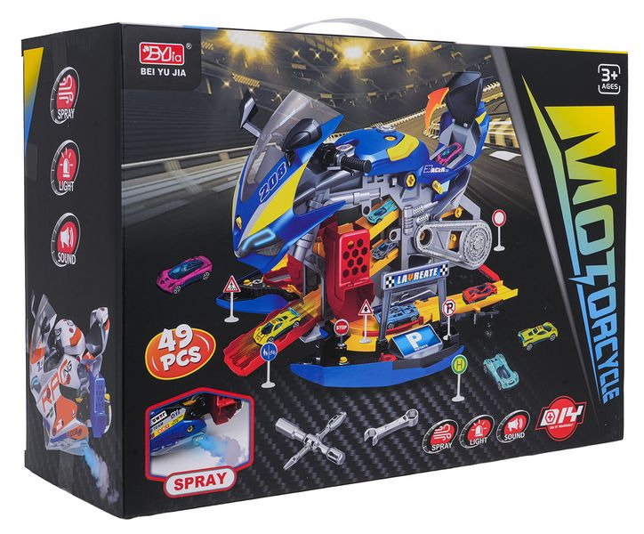 RoGer Mega Parking Motorcycle Rotaļu komplekts