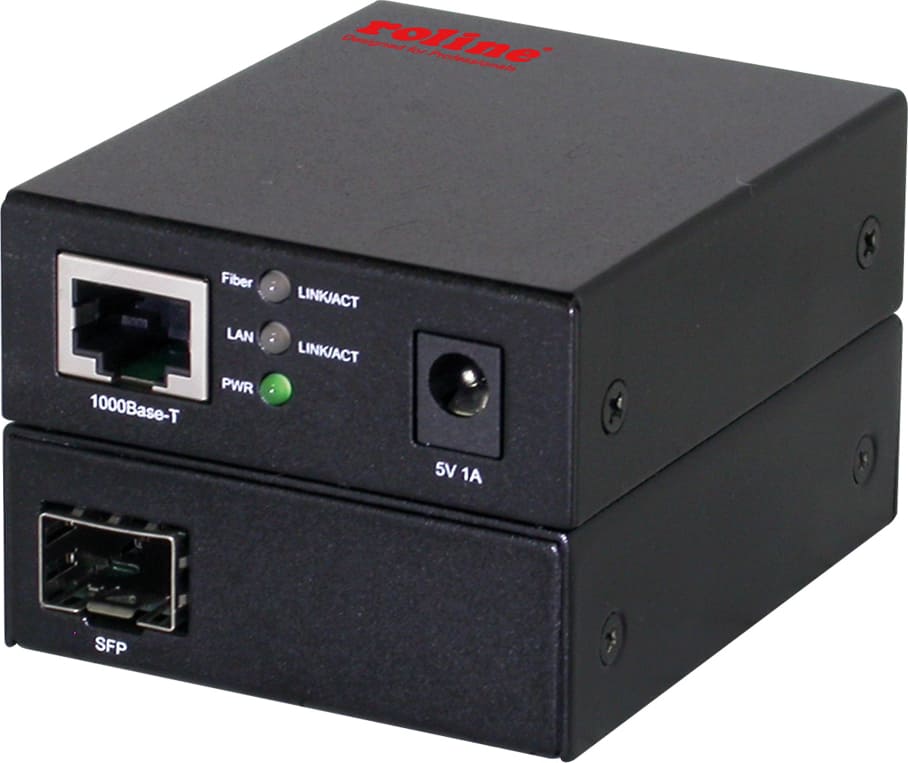 Roline 10/100/1000Base-T to Dual-speed Fiber Media